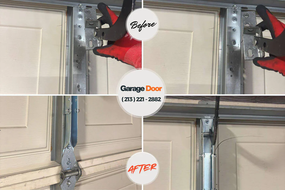 Before and after: garage door repair Roseboro, NC